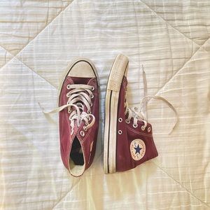 Maroon High Top Converse